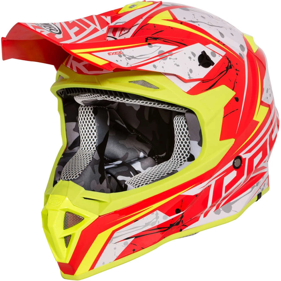 Premier Exige QX2 Cross Enduro Casque De Moto Blanc Rouge Jaune 3 Premier Exige QX2 Cross Enduro Casque De Moto Blanc Rouge Jaune