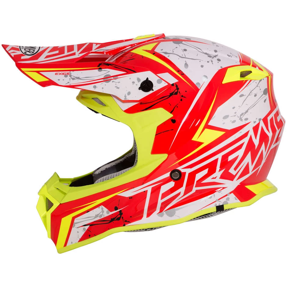 Premier Exige QX2 Cross Enduro Casque De Moto Blanc Rouge Jaune 6 Premier Exige QX2 Cross Enduro Casque De Moto Blanc Rouge Jaune – Image 4