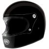Premier Trophy Integral Motorcycle Helmet 70's Style Mono Glossy Black