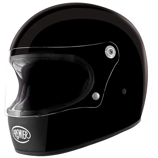 Premier Trophy Integral Motorcycle Helmet 70's Style Mono Glossy Black 3 Premier Trophy Integral Motorcycle Helmet 70's Style Mono Glossy Black