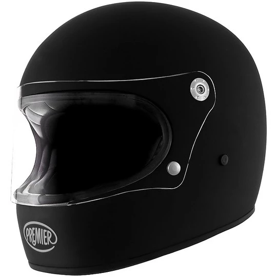 Premier Trophy Integral Motorcycle Helmet 70's Style Mono Matt Black 3 Premier Trophy Integral Motorcycle Helmet 70's Style Mono Matt Black