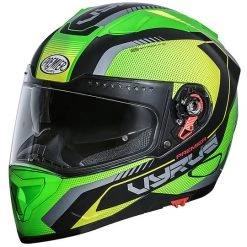 Premier VYRUS MP6 BM Casque De Moto Intégral Noir Vert Jaune Fluo Mat